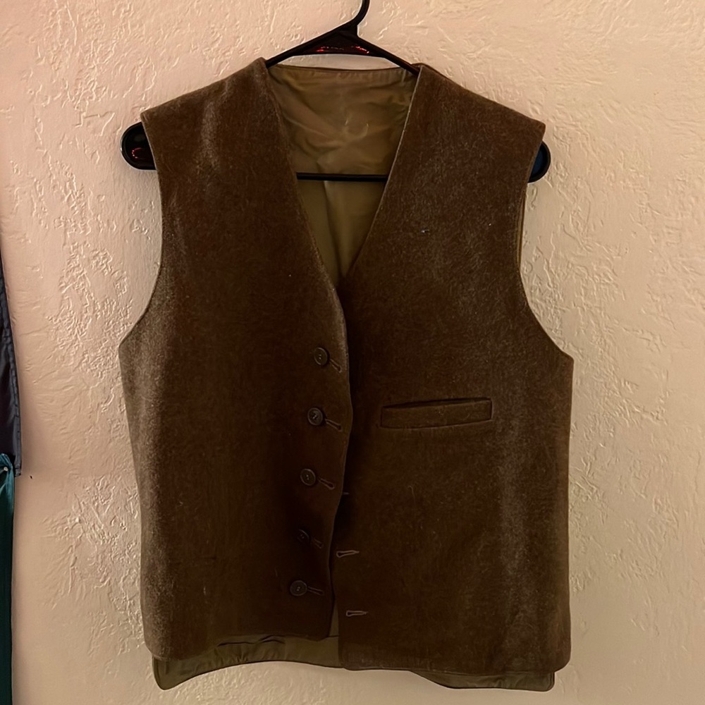 Vintage 1940s 50s wool vest military style